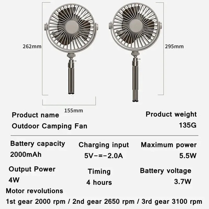 Multifunction Home Outdoor Camping Ceiling Fan | Bowlift