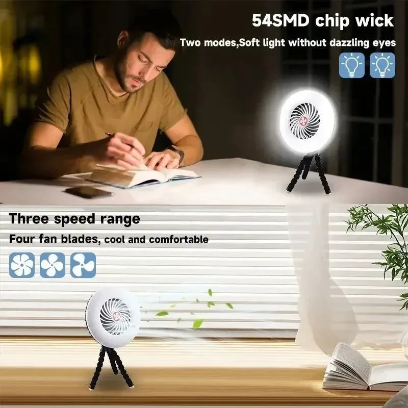 Multifunctional Camping Tool - TYPE-C/Solar Powered Charging LED Camping Light Fan | Bowlift