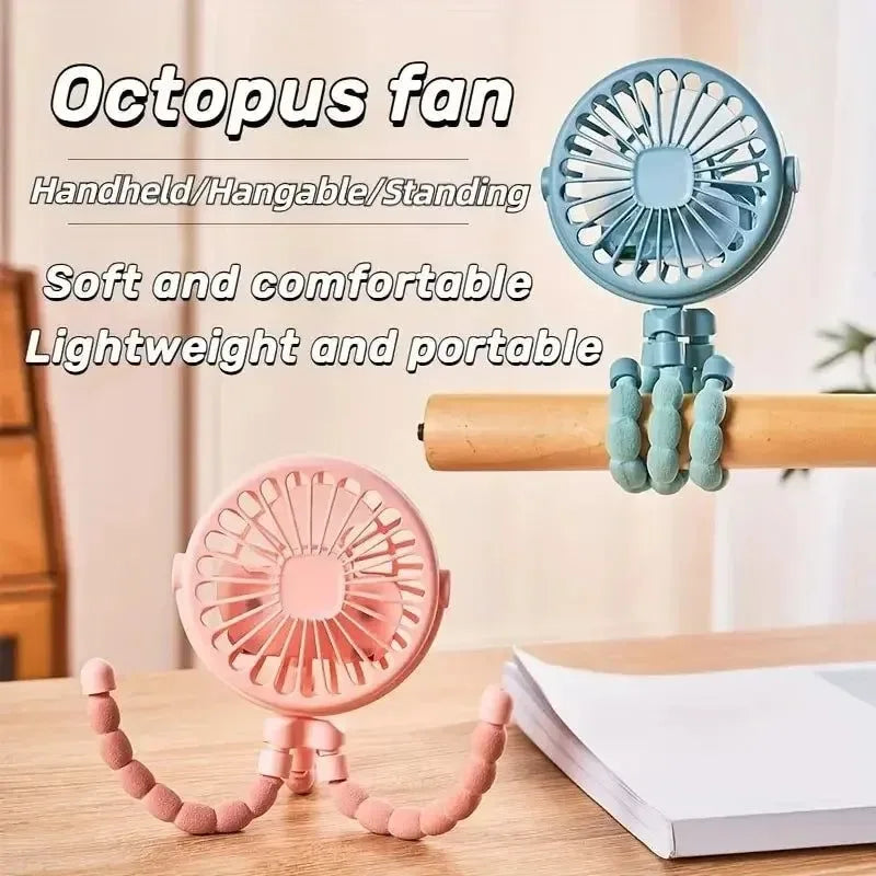 Portable Octopus Fan – Flexible, Multi-Use USB Fan for Travel, Office & Camping | Bowlift