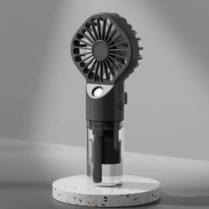 Portable Rechargeable Handheld Misting Fan - Battery Operated USB Mini Air Conditioner for Travel and Outdoor Use | Bowlift