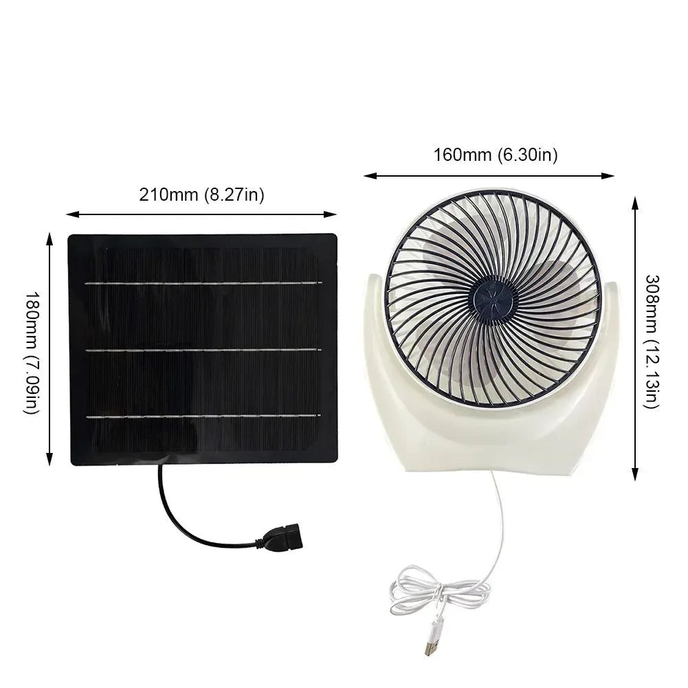 Solar Powered Camping Fan with USB - Portable Solar Fan for Outdoor Camping, Hiking, Fishing, Travel | Bowlift