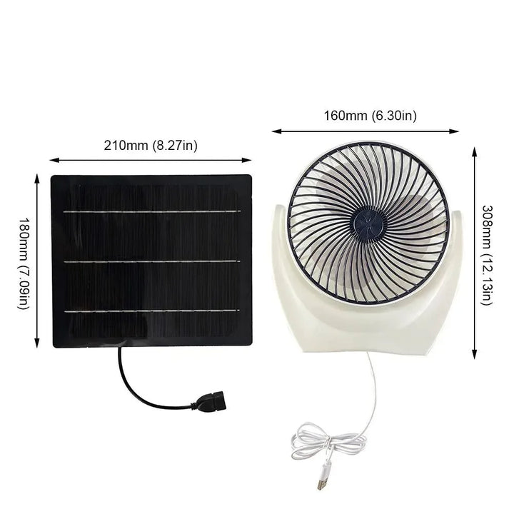 Solar Powered Camping Fan with USB - Portable Solar Fan for Outdoor Camping, Hiking, Fishing, Travel | Bowlift