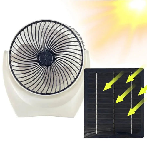 Solar Powered Camping Fan with USB - Portable Solar Fan for Outdoor Camping, Hiking, Fishing, Travel | Bowlift