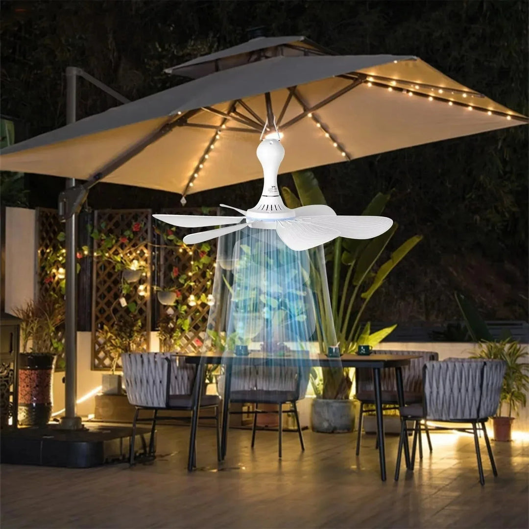 USB-Powered 6-Blade Ceiling Fan with Remote – Silent Hanging Fan for Camping & Bedrooms | Bowlift