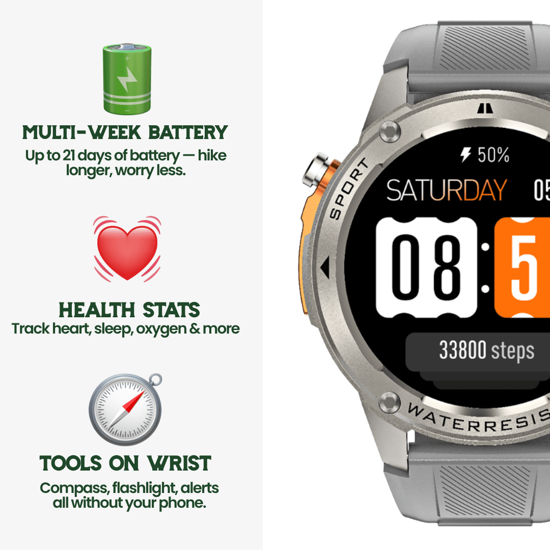 BowLift | TrekSight X – Rugged Smartwatch with GPS and Health Tracking