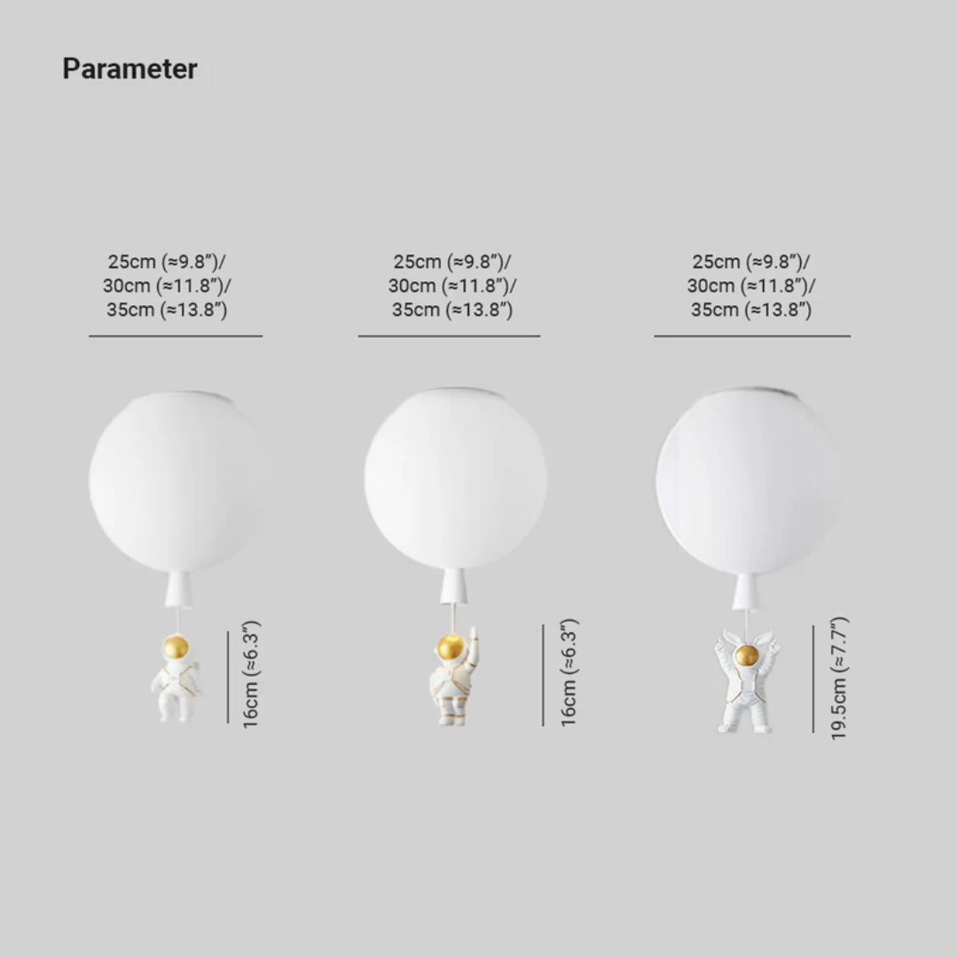 BowLift | Trendy Moon/Astronaut Children's Room LED Ceiling Light - CosmoGlow