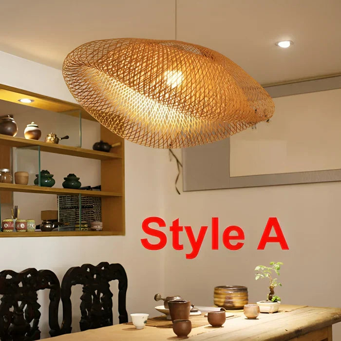 BowLift | Trendy Rattan Pendant Light - NaturGlow