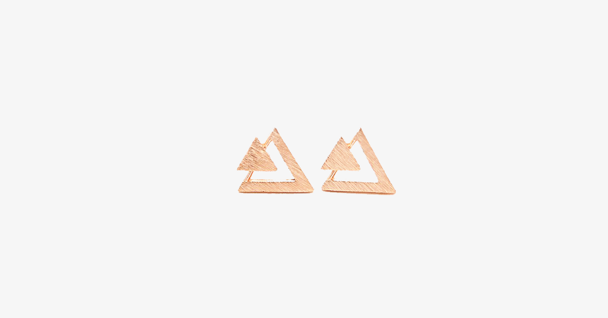 BowLift | Double triangle stud earrings - Fashionable multicolor set of two