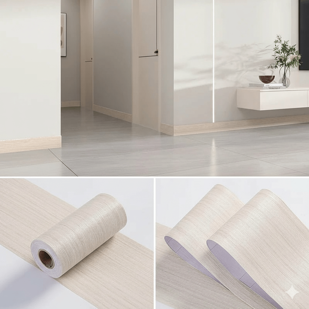 BowLift | CasaForm Premium Skirting Trim | Durable PVC wood grain wall base stickers for modern decoration