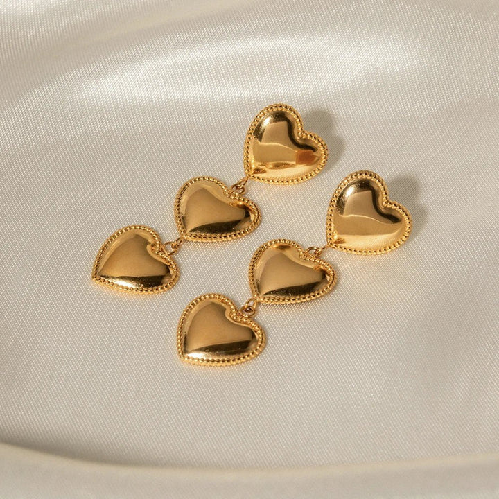 BowLift | Triple Hearts Drop Earrings
