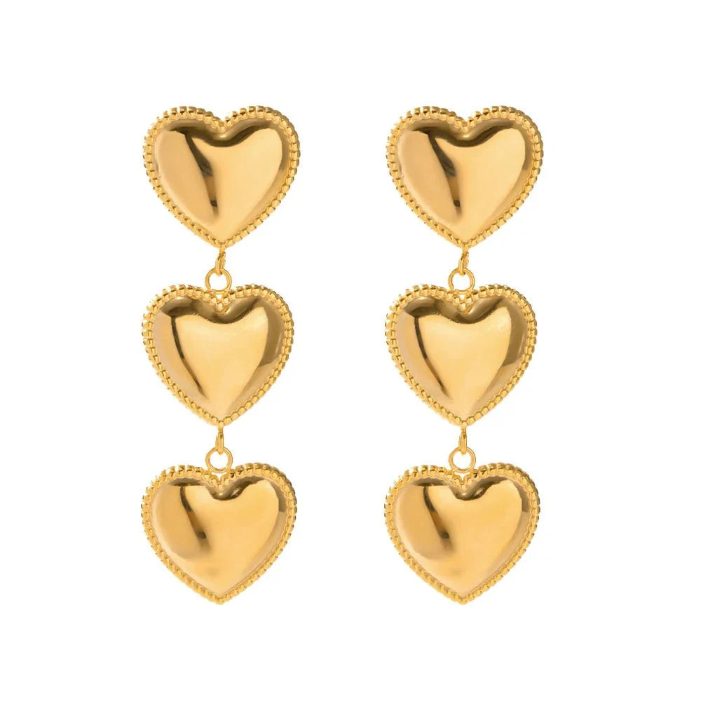BowLift | Triple Hearts Drop Earrings