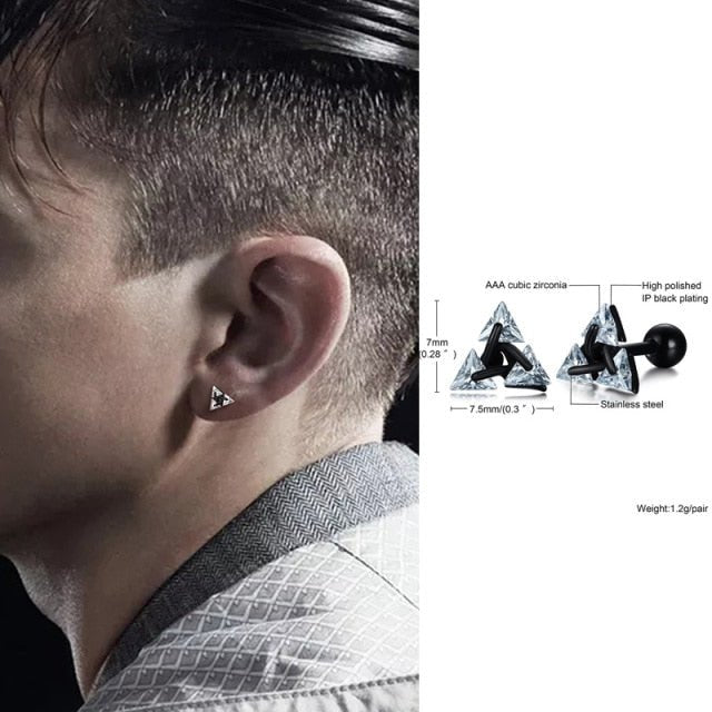 BowLift | TRISILVER – Triangle Earrings with Push-Back Closure, Lightweight and Modern Design