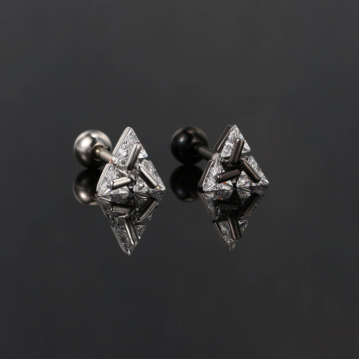 BowLift | TRISILVER – Triangle Earrings with Push-Back Closure, Lightweight and Modern Design