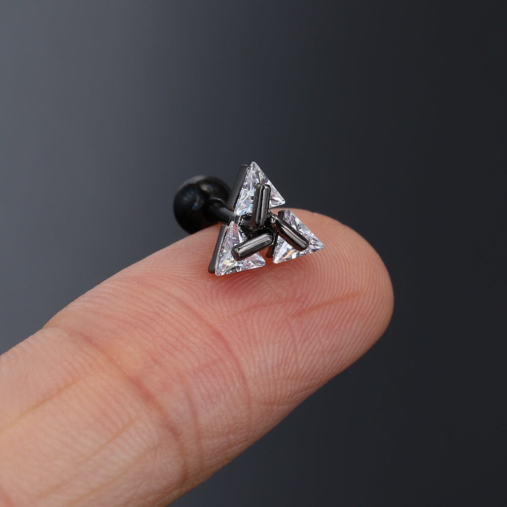 BowLift | TRISILVER – Triangle Earrings with Push-Back Closure, Lightweight and Modern Design