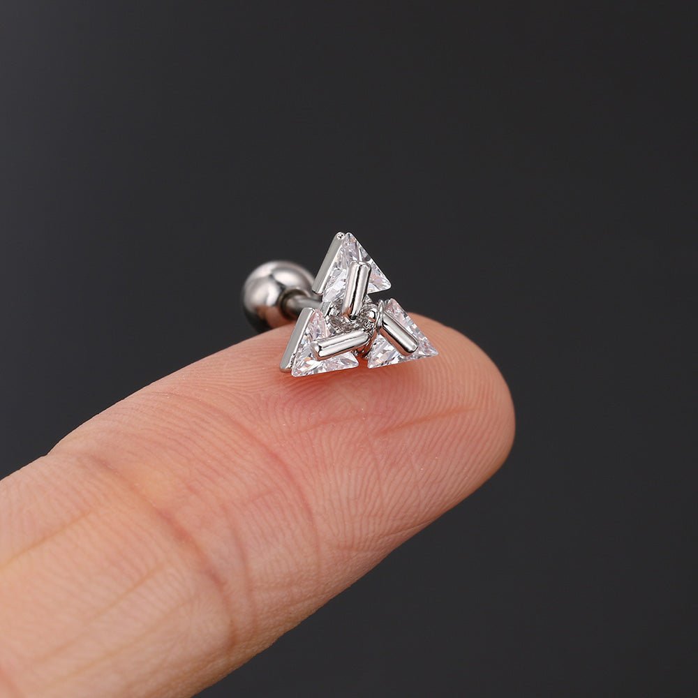 BowLift | TRISILVER – Triangle Earrings with Push-Back Closure, Lightweight and Modern Design