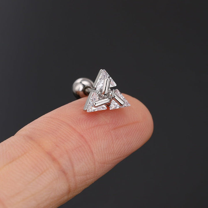 BowLift | TRISILVER – Triangle Earrings with Push-Back Closure, Lightweight and Modern Design