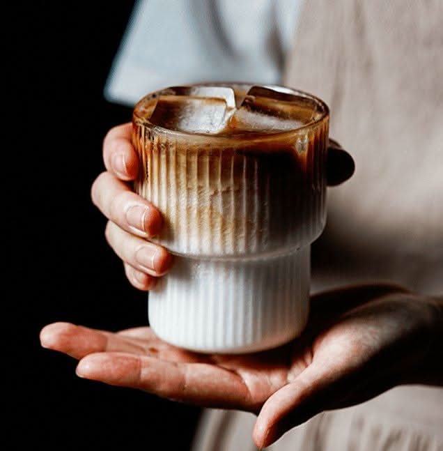 BowLift | Ribbed Glass Iced Coffee & Tea Mug