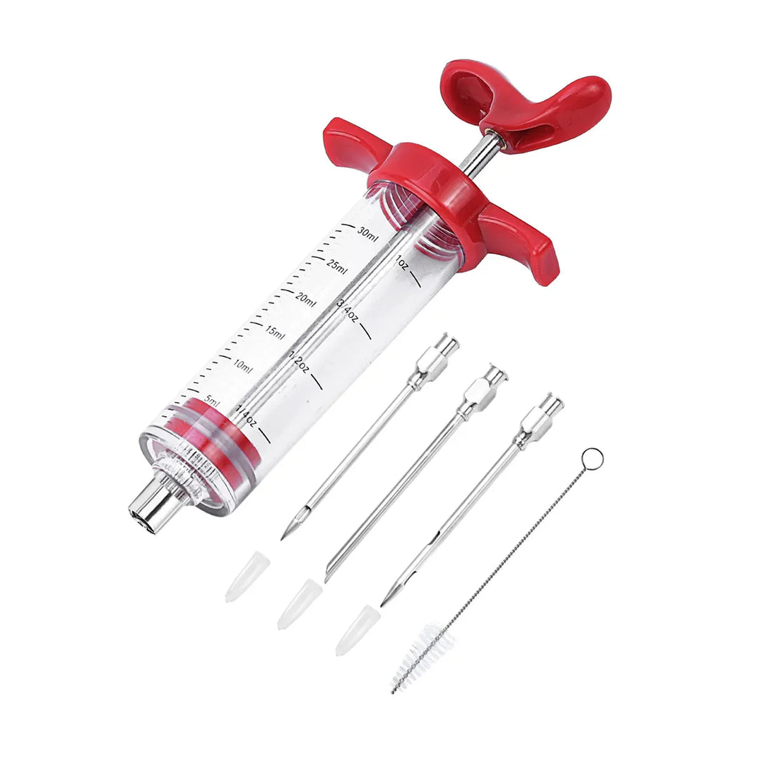 Turkey Meat Injector Syringe with 3 Marinade Injector Needles | Bowlift