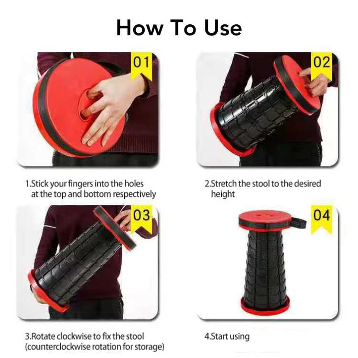 BowLift | UltraCompact Foldable Stool | Lightweight, Adjustable Height & Portable for Camping, Fishing, Travel & Home Use