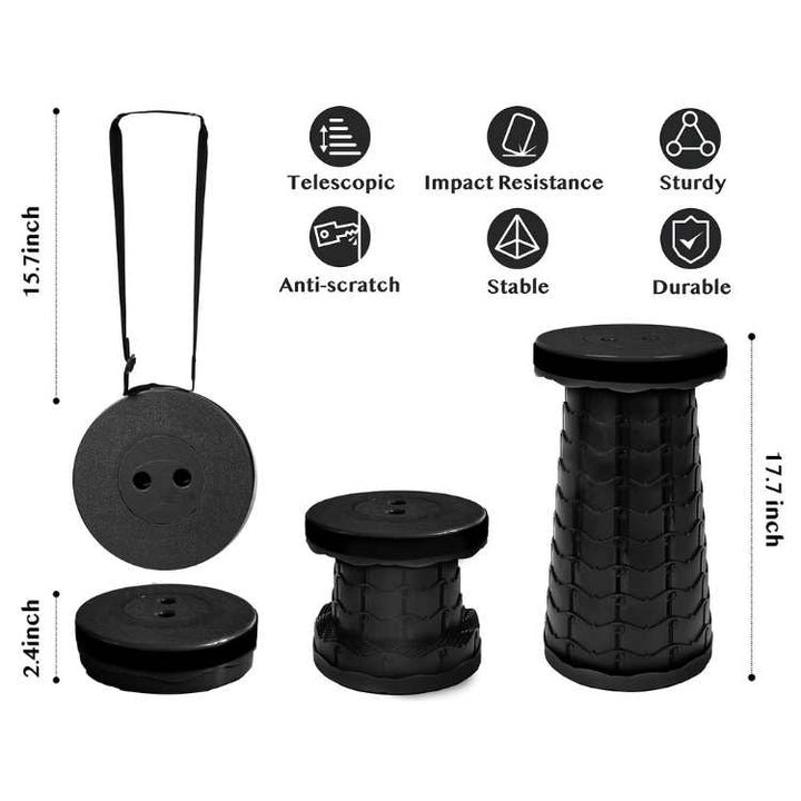 BowLift | UltraCompact Foldable Stool | Lightweight, Adjustable Height & Portable for Camping, Fishing, Travel & Home Use