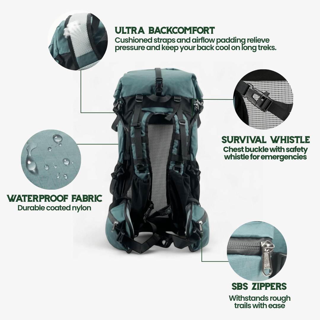BowLift | ULTREA 50L – Ultralight Expandable Adventure Backpack for Hiking & Travel