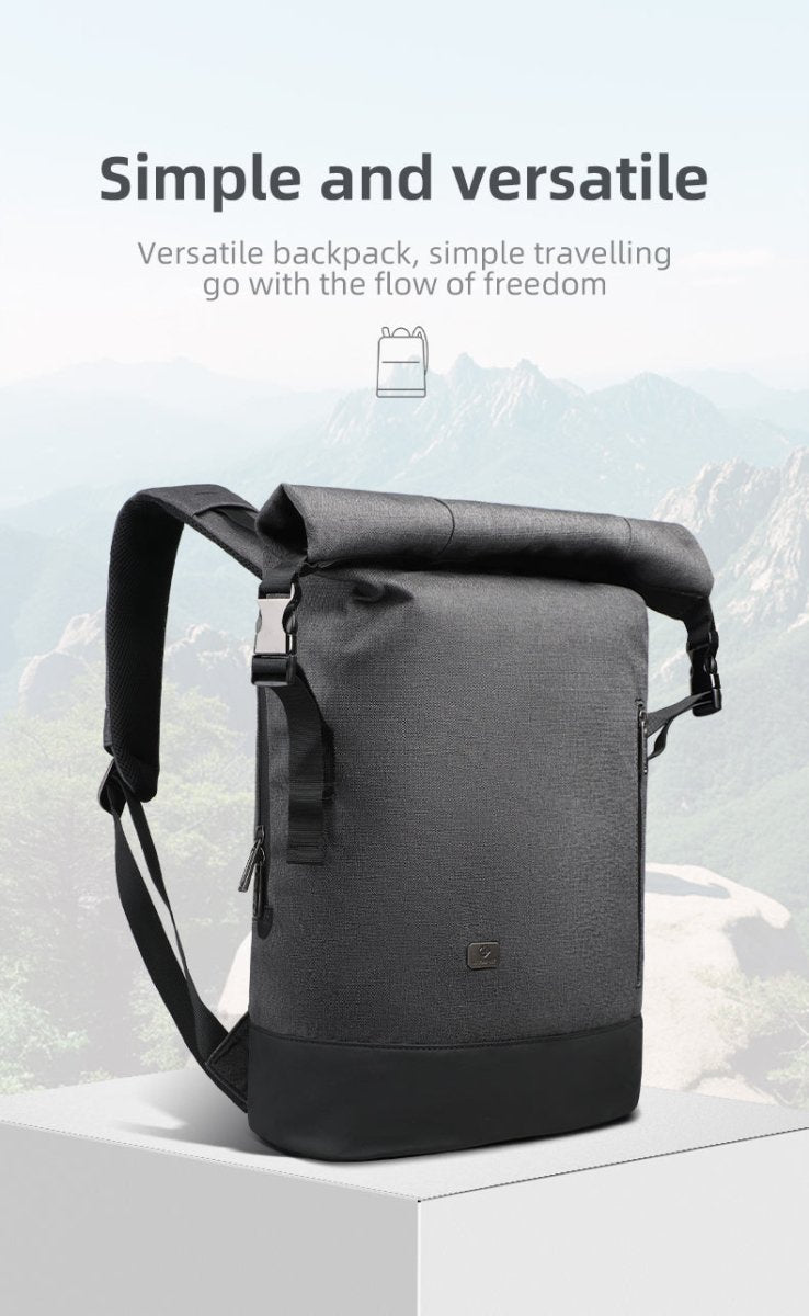 BowLift | URBANTRAIL Rolltop Backpack – Expandable & Waterproof Travel Backpack with USB Port and Laptop Compartment