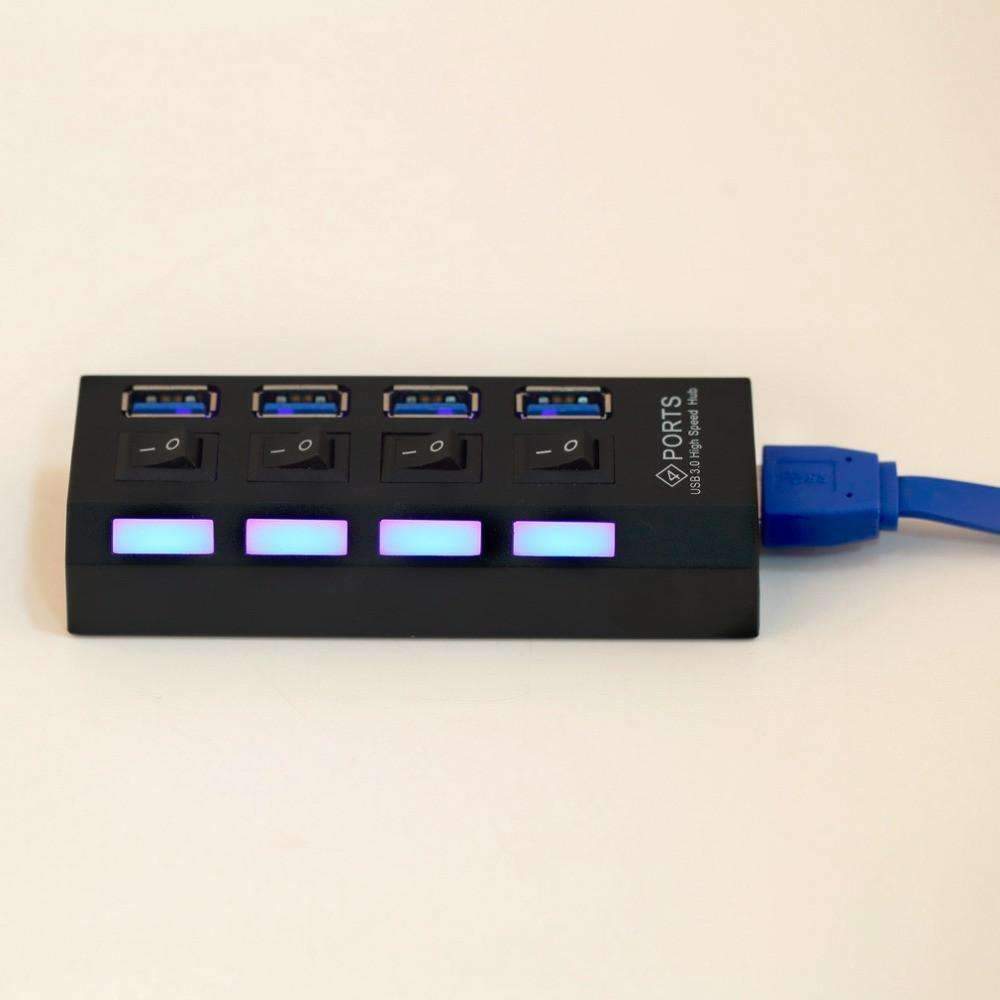 BowLift | USB 3.0 Hub 4 Ports Super Speed 5Gbps and Hub With on/off Switch For Windows Mac OS Linux
