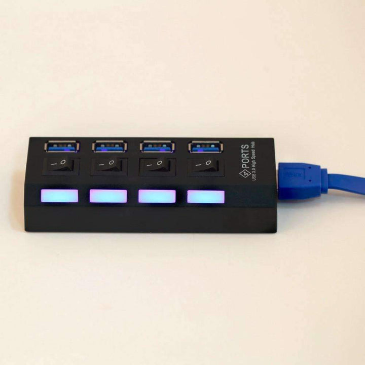 BowLift | USB 3.0 Hub 4 Ports Super Speed 5Gbps and Hub With on/off Switch For Windows Mac OS Linux