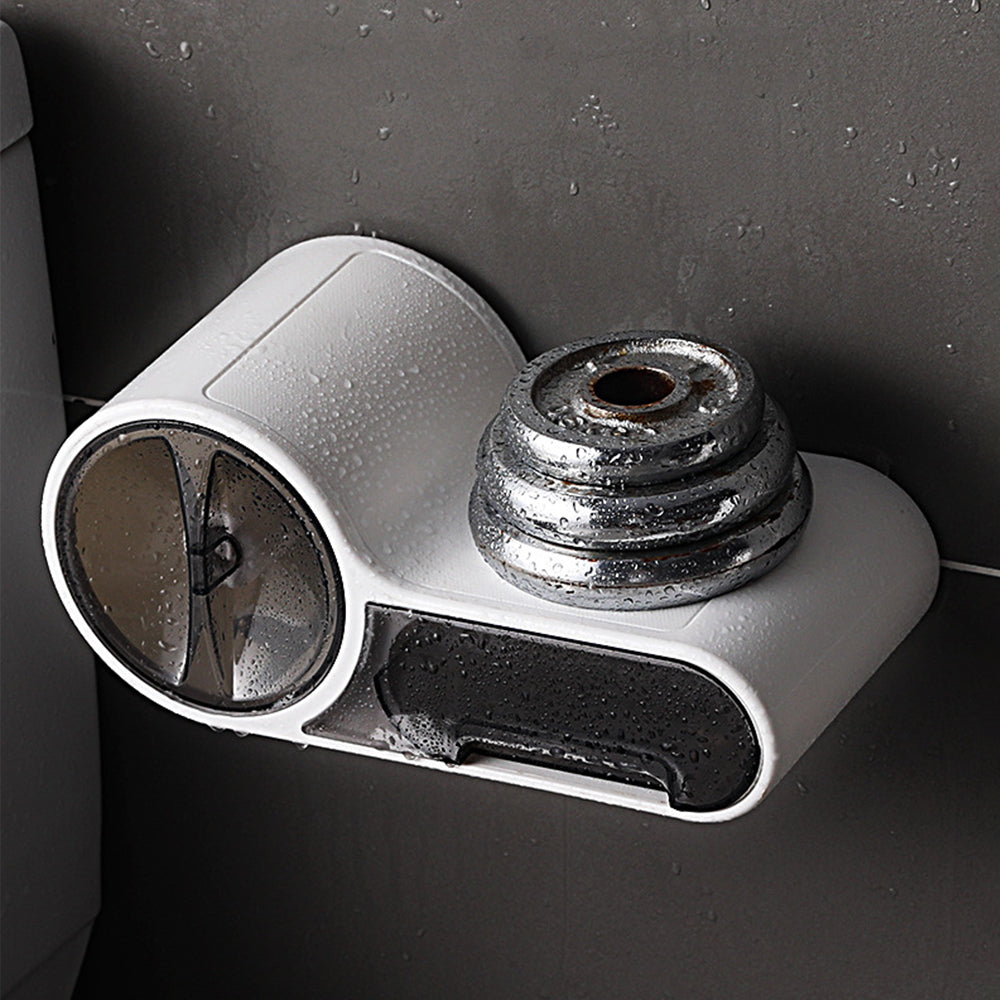 DroogHoud Self-Adhesive Toilet Paper Holder – Waterproof Wall Solution with Extra Storage Space | Bowlift