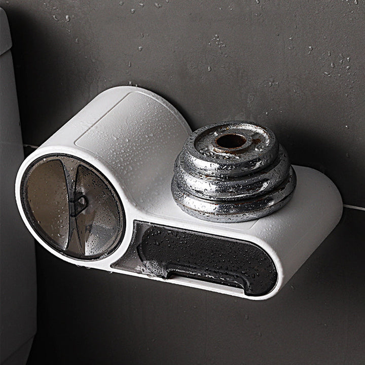 DroogHoud Self-Adhesive Toilet Paper Holder – Waterproof Wall Solution with Extra Storage Space | Bowlift