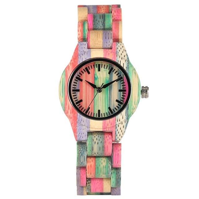 BowLift | Men Women Fashion Colorful Wood Bamboo Watch Quartz Analog Handmade Full Wooden Bracelet Luxury Wristwatches  Gifts for Lovers