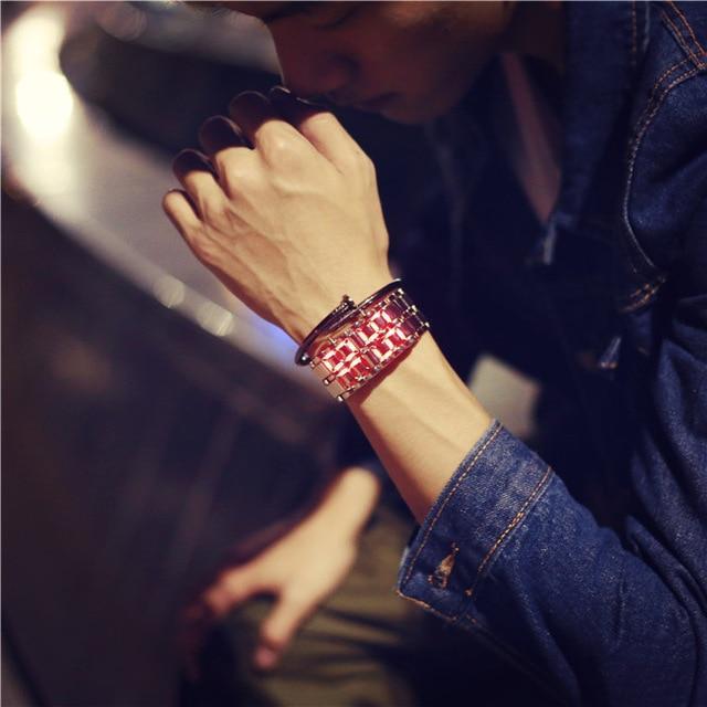 BowLift | IcoolGadgets Korean Style men women digital wristwatches creative LED light electronic male female clock fashion casual couple bracelet watch
