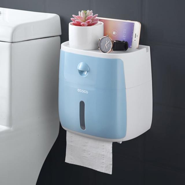 BowLift | LF82003toilet paper holder plastic bathroom double paper tissue box wall mounted paper shelf storage box toilet tissue dispenser