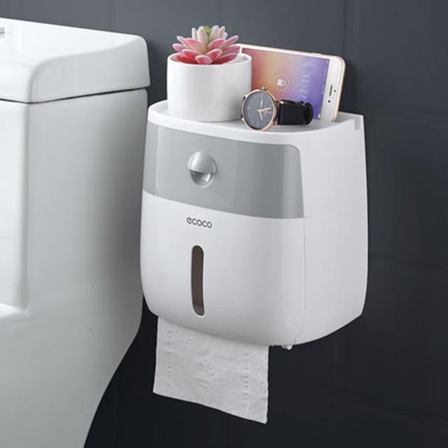 BowLift | LF82003toilet paper holder plastic bathroom double paper tissue box wall mounted paper shelf storage box toilet tissue dispenser