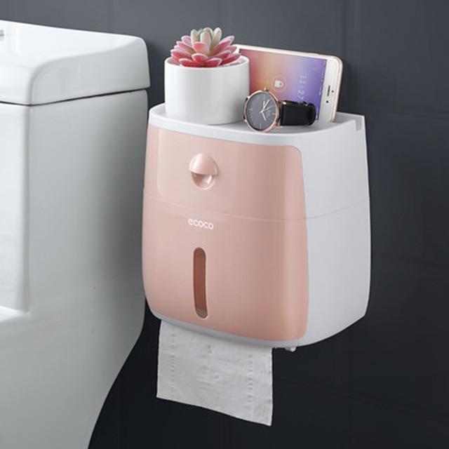 BowLift | LF82003toilet paper holder plastic bathroom double paper tissue box wall mounted paper shelf storage box toilet tissue dispenser