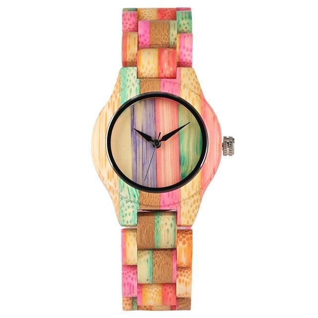 BowLift | Men Women Fashion Colorful Wood Bamboo Watch Quartz Analog Handmade Full Wooden Bracelet Luxury Wristwatches  Gifts for Lovers