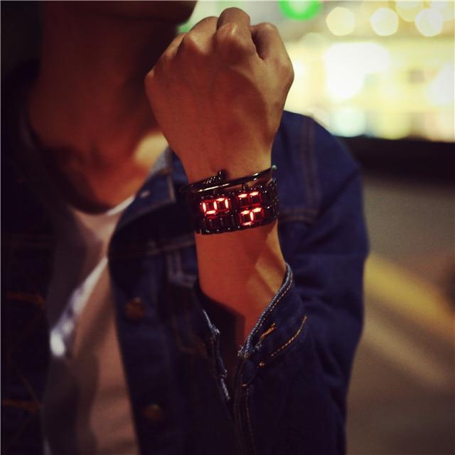 BowLift | IcoolGadgets Korean Style men women digital wristwatches creative LED light electronic male female clock fashion casual couple bracelet watch
