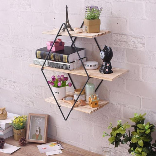 BowLift | Diamond Wood Iron Shelf