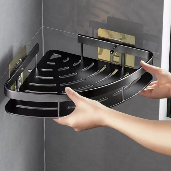BowLift | No-Drill Aluminum Corner Shelf for Bathroom