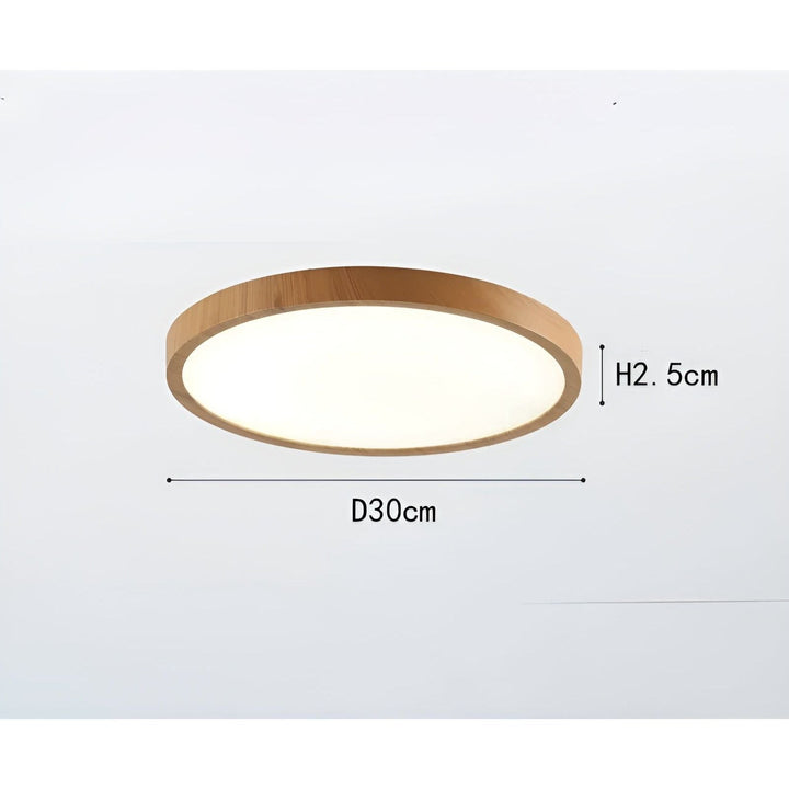 GrainGlow Light - Modern Ultra-Thin Wood Ceiling Light | Bowlift