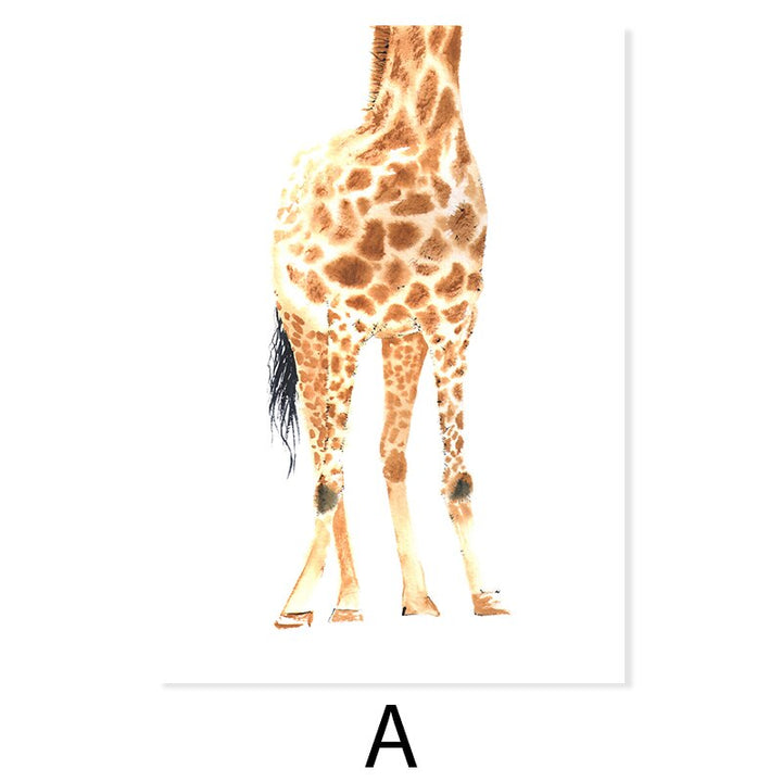 Cute Giraffe Dream Watercolor - Canvas Wall Art Print | Bowlift