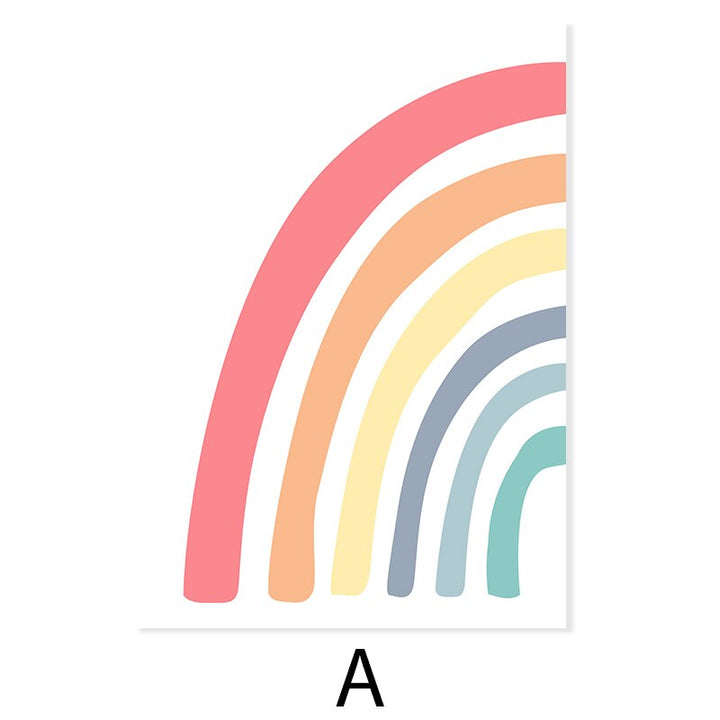 Colorful Rainbow Raindrop Play All Day - Canvas Wall Art Print | Bowlift