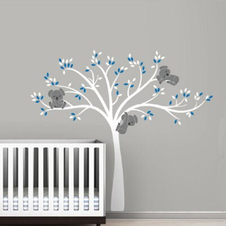 Koala Family on White Tree Branch - Removable Wall Decal | Bowlift