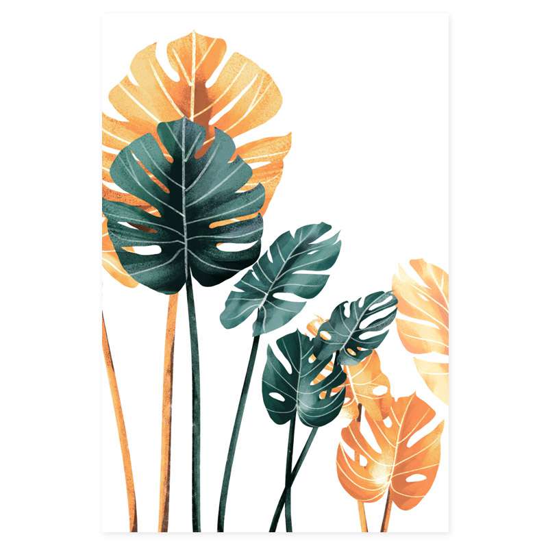 Modern Tropical Palm Tree Leaves - Canvas Wall Art Print | Bowlift