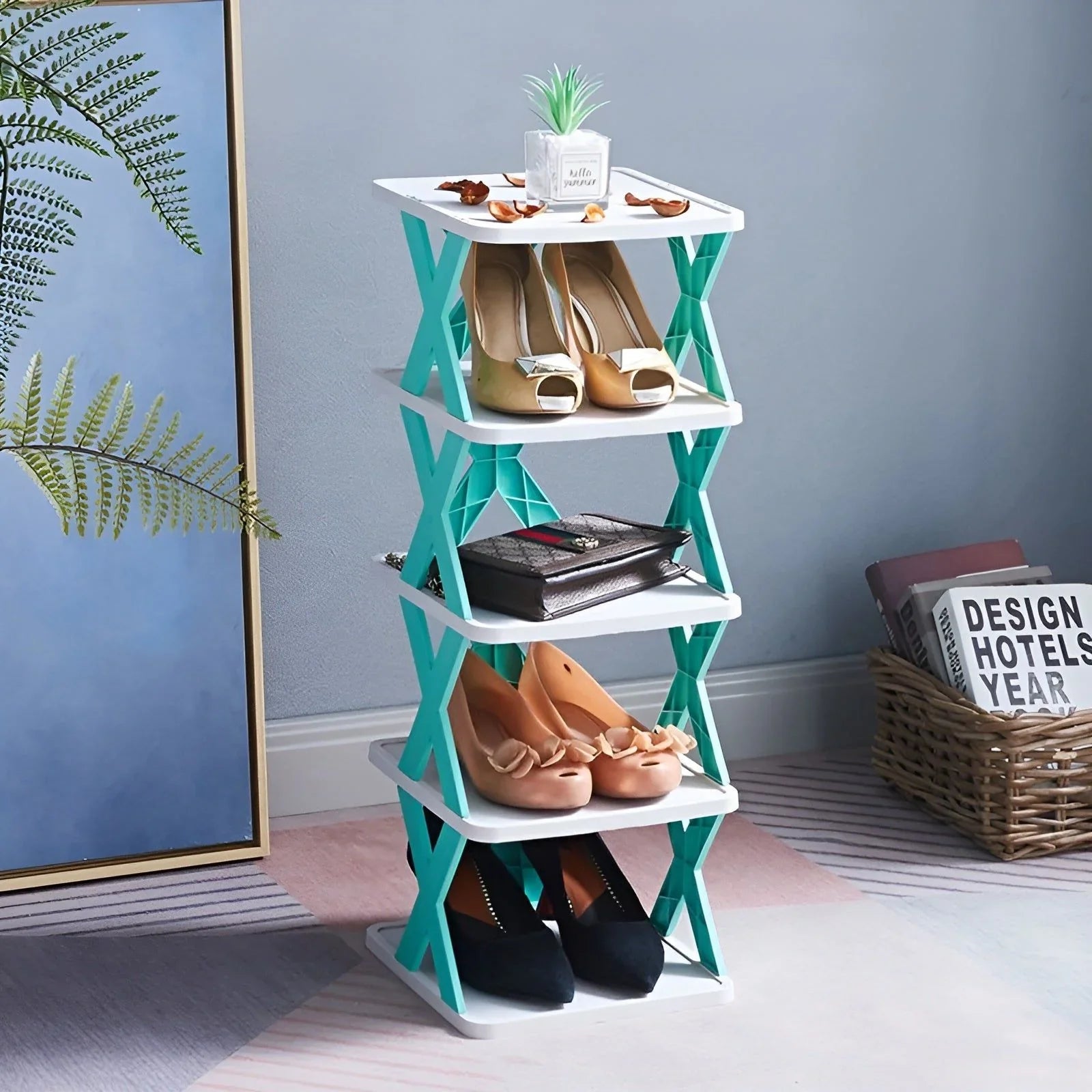 BowLift | Multifunctional and Foldable Shoe Rack for Space-Saving Storage