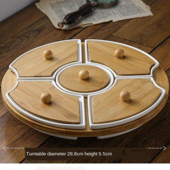 BowLift | Five Grid Rotating Ceramic Breakfast Platter