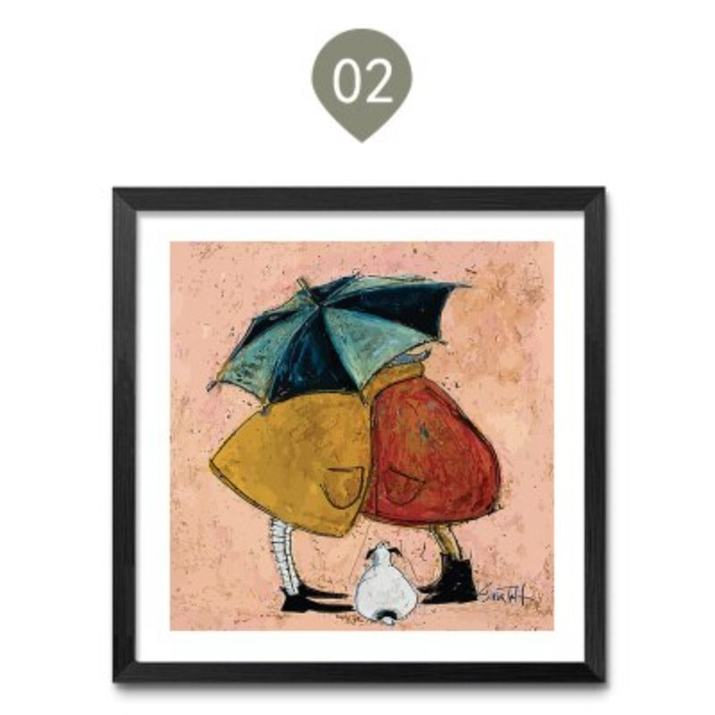 Vintage Nordic Abstract Landscape - Canvas Wall Art Print | Bowlift