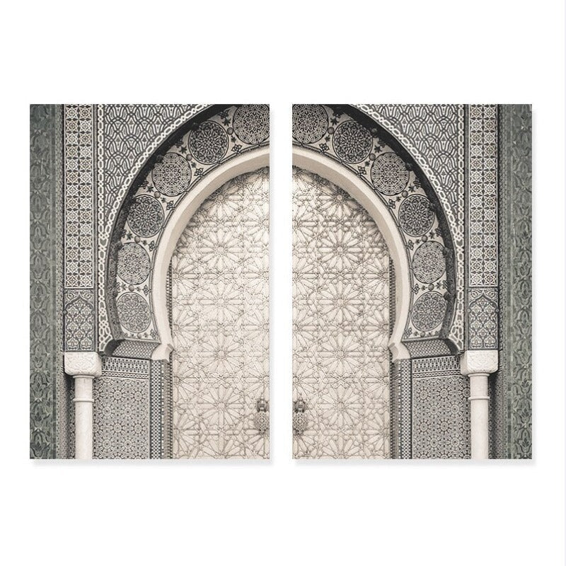 Modern Moroccan Marrakesh Door - Canvas Wall Art Print | Bowlift