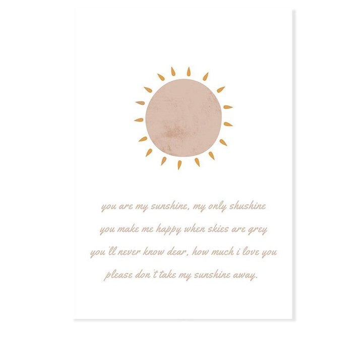 Sweet Child Of Mine Sun And Rainbow Nursery - Canvas Wall Art Print | Bowlift