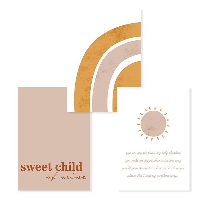 Sweet Child Of Mine Sun And Rainbow Nursery - Canvas Wall Art Print | Bowlift